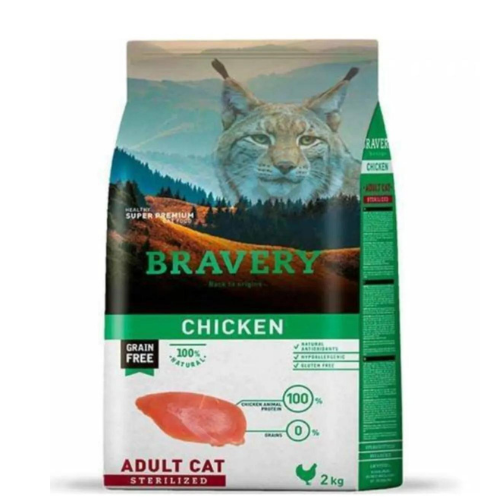 Bravery Yetişkin Kısırlaştırılmış Kedi Maması Tavuklu 2kg