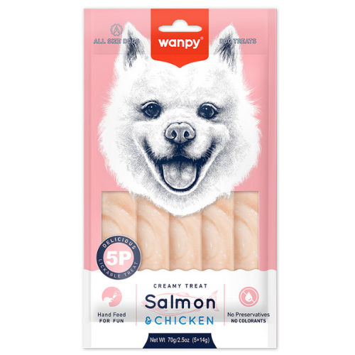 Wanpy Somonlu&Tavuklu  Krema Köpek Ödülü 5x14g RA-74