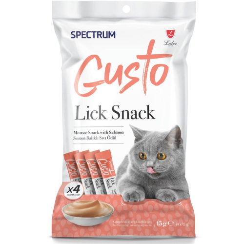 Adsiz-tasarim-17-1.png Spectrum Gusto Somon Balıklı Krema Kedi Ödül Maması 15 Gr (4'lü) - Görsel 1