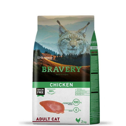 Adsiz-tasarim-5-3.png Bravery Yetişkin Kedi Maması Tavuklu 2kg. - Görsel 1