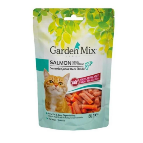 Gardenmix Garden Mix Somonlu Düşük Yağlı Şekersiz Stick Kedi Ödül Maması 60 gr