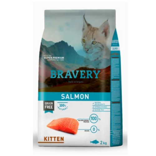 Bravery Tahılsız Somonlu Yavru Kedi Maması 2 Kg