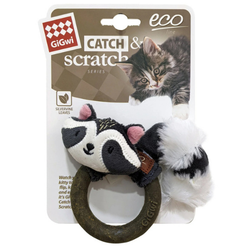 Adsız tasarım-86 Catch&Scratch Rakun Kedi Oyuncağı - Görsel 1