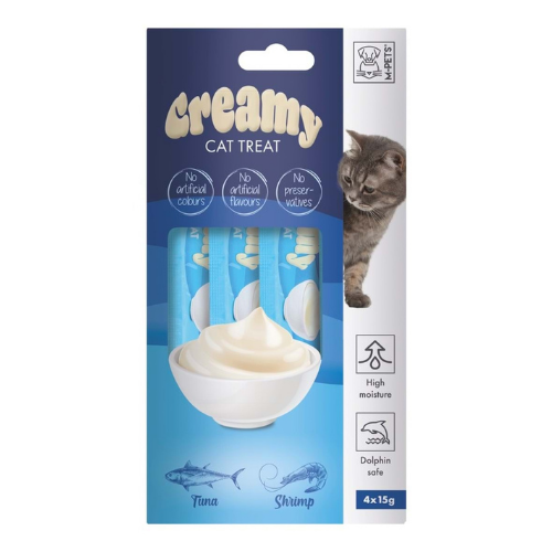 M-PETS CREAMY TON BALIKLI KARİDESLİ KEDİ ÖDÜLÜ 4X15GR