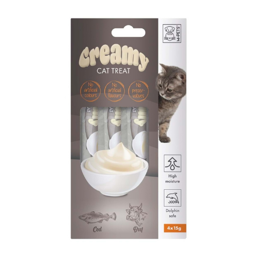 M-PETS CREAMY MORİNA BALIKLI BİFTEKLİ KEDİ ÖDÜLÜ 4X15GR