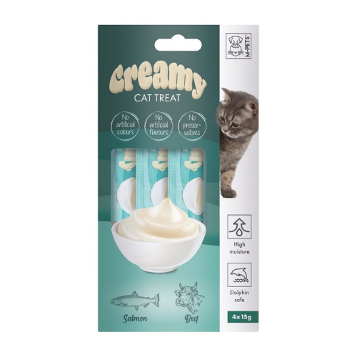 M-PETS CREAMY SOMON BALIKLI BİFTEKLİ KEDİ ÖDÜLÜ 4X15GR