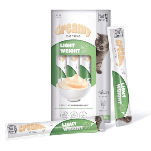 M-PETS LIGHT WEIGHT FONKSİYONEL CREAMY KEDİ ÖDÜLÜ 4X15GR