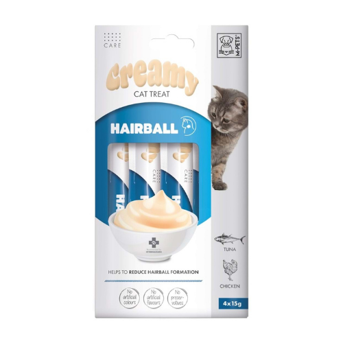 M-PETS HAIRBALL FONKSİYONEL CREAMY KEDİ ÖDÜLÜ 4X15GR