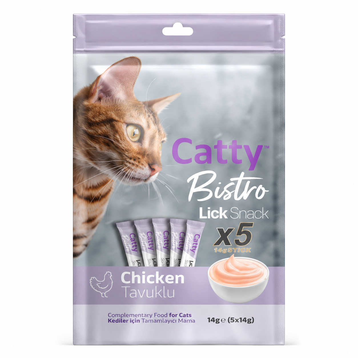 Catty Bistro Tavuklu Kısır Kedi Krema Ödülü 5 x 14 Gr - Görsel 1